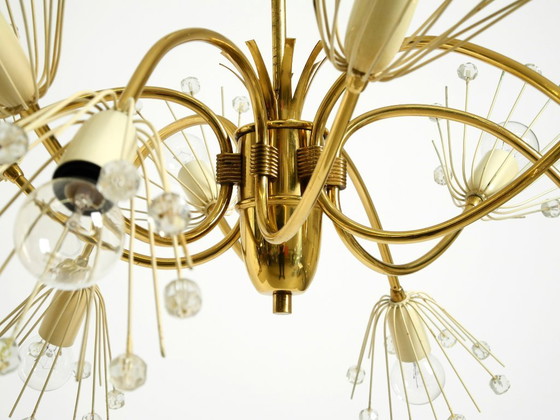 Image 1 of Rare, beautiful brass chandelier by Emil Stejnar for Rupert Nikoll | Mid Century Modern
