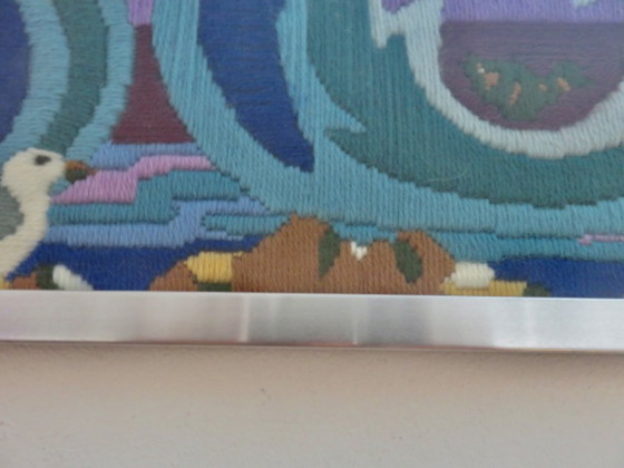 Futuristischer Wollteppich mit Ozean-, Fisch- und Möwenmotiv, 1970 – Wanddekoration, Wool (photo 5 of 9)