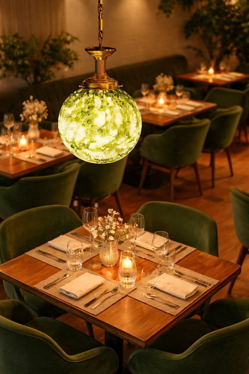 Handgeblazen kroonluchter van getextureerd kunstglas