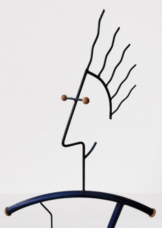 Vintage Memphis Design Valet Stand „Fido Dido“ (1980s/90s), Postmodern, Wardrobes, Metal, Blue (photo 3 of 7)