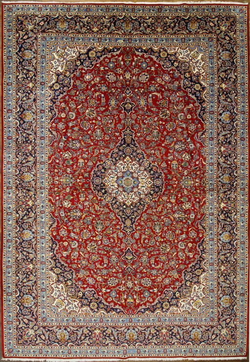 Original Perserteppich Keschan,Kashan Rot 437 x 316 cm Top Zustand Klassik Alt