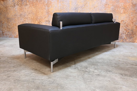 Image 1 of Refurbished exclusieve zwarte leren Leolux Howlo design bank