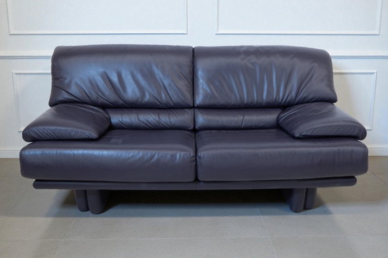 Image 1 of Divani in pelle di design vintage – Viola – Design italiano anni '80