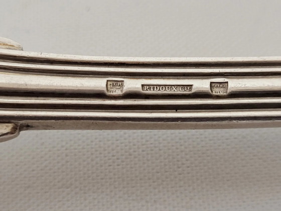 12 zilverkleurige metalen bestekdelen, mesh model – Besteksets (photo 8 of 11)