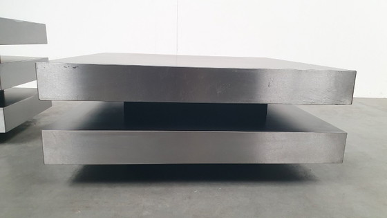 Vintage Roche Bobois Willy Rizzo Attr Salontafels 70s Design – lamine, Metal (photo 21 of 23)