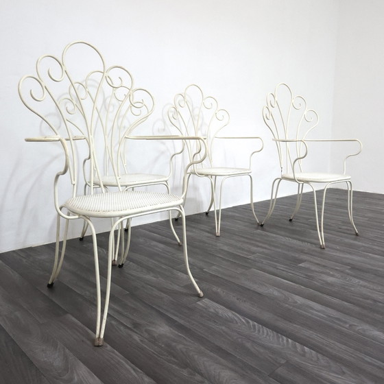 Image 1 of Lio Carminati tuinstoelen, 4 stuks, jaren 50 design, moderne antiek