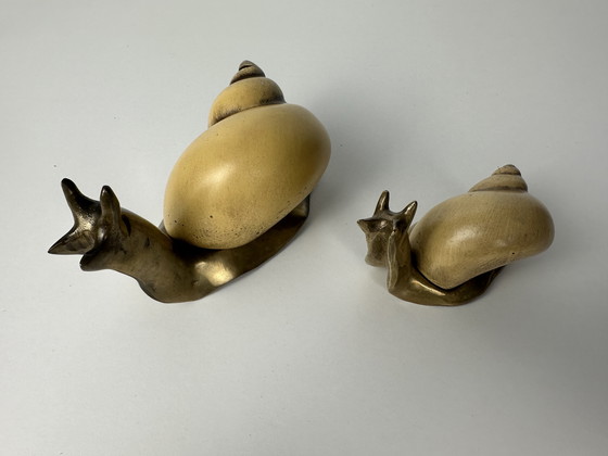 Image 1 of 2x vintage brass snails - Elli Malevolti