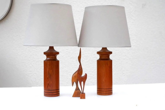 Grandes lampes de table danoises modernes en teck, style milieu du siècle, lot de 2 – Mid Century Modern (photo 7 of 13)