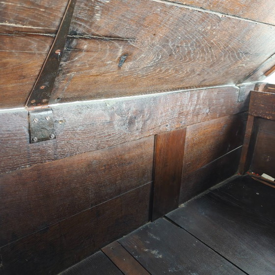 Image 1 of Cassapanca in quercia georgiana del XVIII secolo / cassapanca per coperte