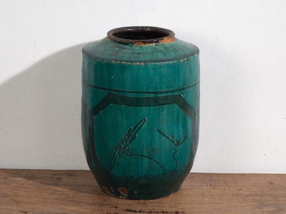 Antique green glazed ceramic vase (c.1820) #35 (photo 30 of 40)