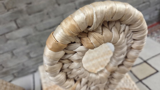 Image 1 of Pair of vintage 1970s woven natural fiber armchairs