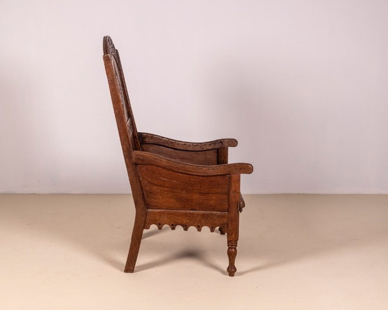 Image 1 of Eikenhouten lambriseringstoel uit het begin van de 19e eeuw