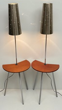 2 x Starck x Anne Nilsson vintage bedside tables with lighting/side tables