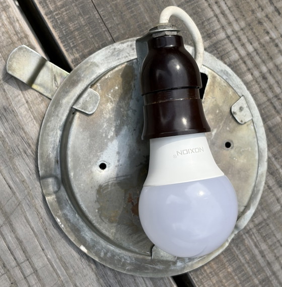 Image 1 of Vintage Glass Ceiling Lamp 30cm 1960s/1970s