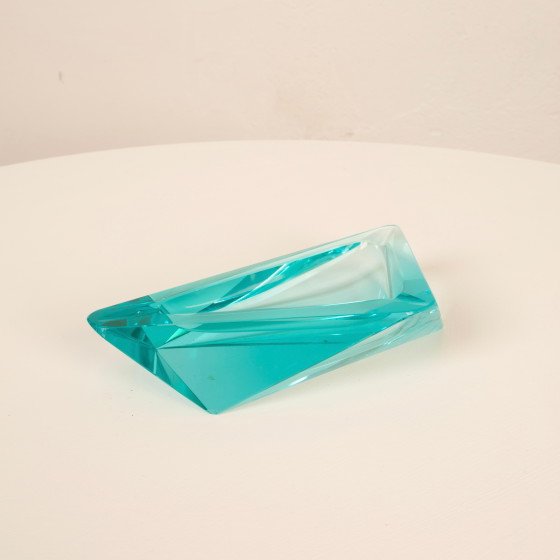 Blauwe kristallen asbak Fontana Arte Stijl, Italië 1970 – Ingrand, Tafelaccessoires, Crystal (photo 14 of 26)