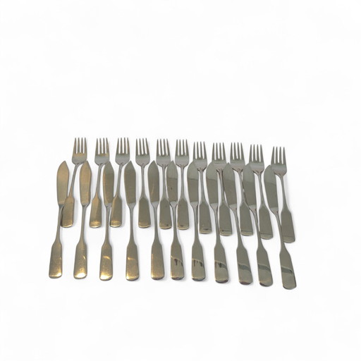 11 persons WMF fish cutlery set spade decor English spade 22 pieces