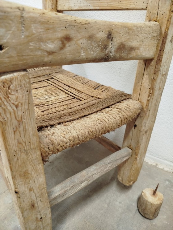 Sedia/Chauffeuse antica per caminetto (1875-1880 circa) – Arte popolare primitiva / Wabi-Sabi (photo 10 of 17)