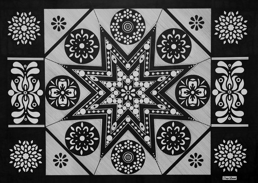 Original Handcrafted Geometric Artwork – Black & White