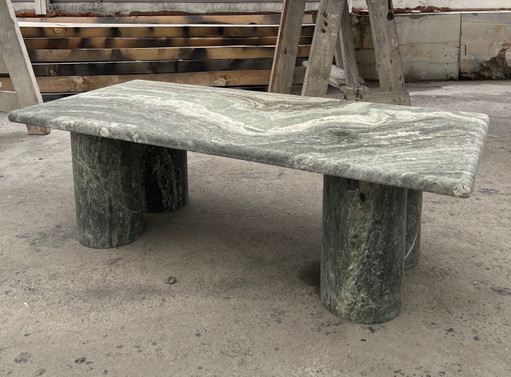 Green marble rectangle coffee table