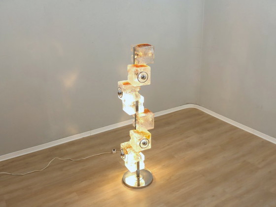Image 1 of Lampada da terra in vetro cubico di Murano di Toni Zuccheri per VeArt, anni '70