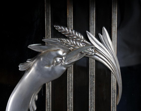 Image 1 of XXL monumental Italian mirror with cranes and columns, 1980