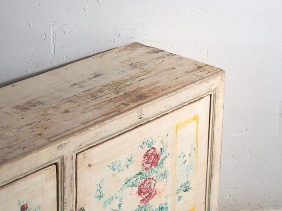 Credenza antica dipinta in legno di pino – Cina, circa 1930 – Credenze, Brass (photo 15 of 40)