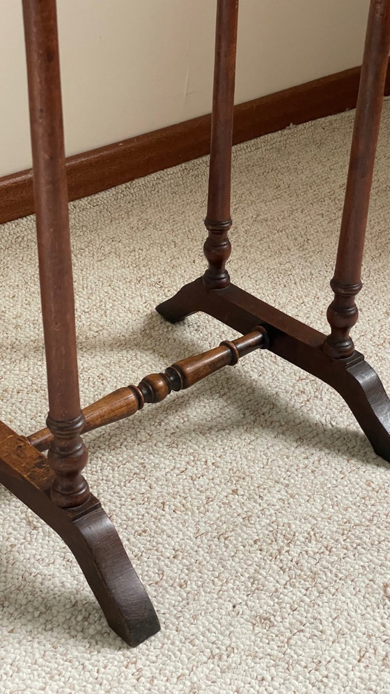 Image 1 of Antique Turned Wood Bedside Table