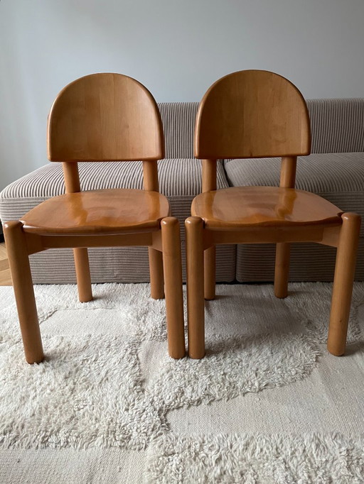 Set di 2 sedie da pranzo Rainer Daumiller in betulla massello - anni '70