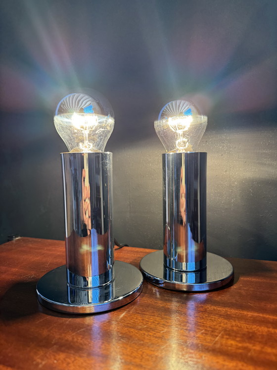 Image 1 of Chromen buislampen in Space Age-stijl