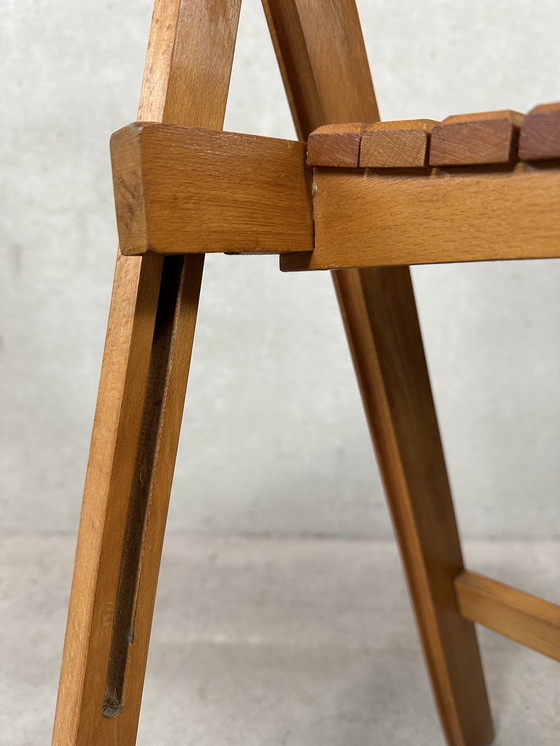 Image 1 of 2x vintage wooden folding chairs - beech