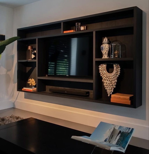 Zwevende Tv Wandkast, Vakkenkast, Eiken, Cinewall