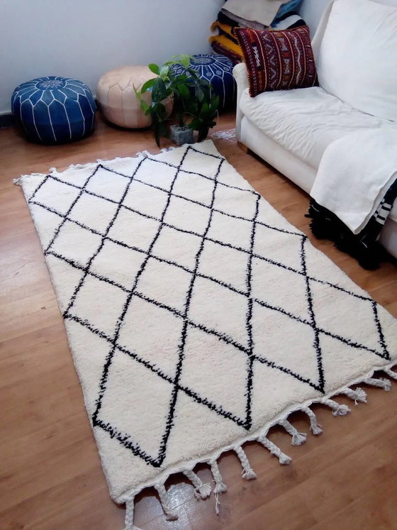 Tappeto tribale marocchino Beni Ourain - Pelo lungo - Lana naturale - 180 x 120 cm – Tappeti, Wool, Cotton (photo 4 of 8)