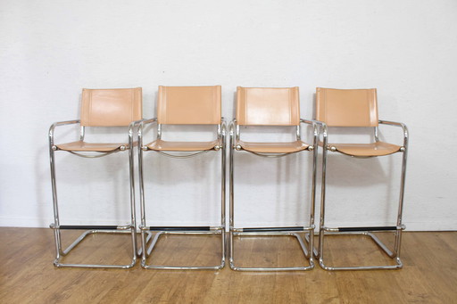 Set of 4 Mart Stam style bar chairs 1970
