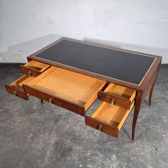 Scrivania in radica di noce con piano in pelle di FEKA, anni '70 – Tavoli da pranzo, Brass (photo 3 of 18)