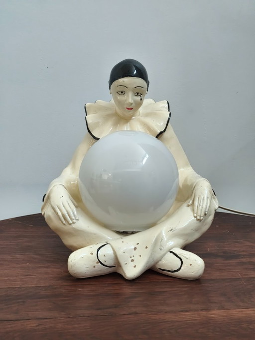 Pierrot Comedia Dell Arte Tischlampe 1970er