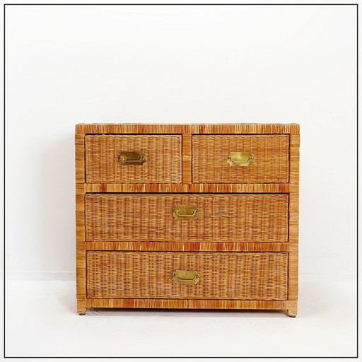 Vintage rieten ladekast - jaren 1960
