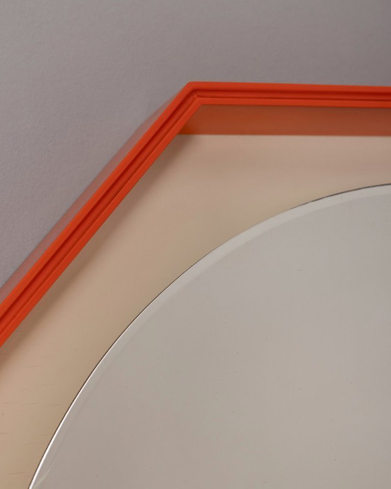 Image 1 of Vintage wandspiegel met achtergrondverlichting uit de jaren 70, Italiaans design.