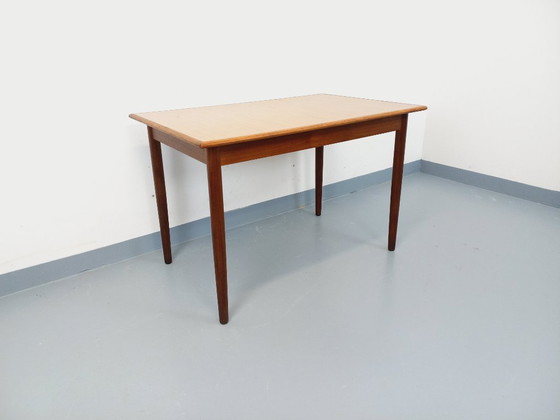 Image 1 of Rectangular dining table in vintage Scandinavian style, made of teak and melamine, from the 1950s and 60s.