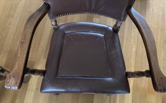 Five Classic Artifort Armchairs Model Number 680 – Leather, Wood (photo 11 of 15)