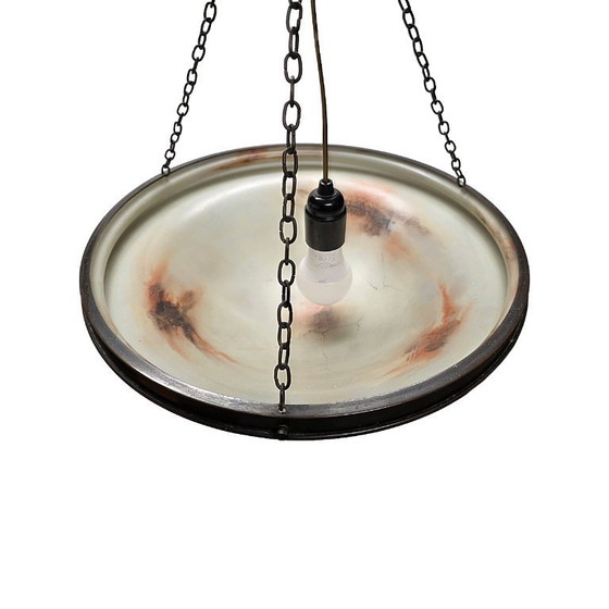 Image 1 of Suspension en verre à motif marbré, années 1950