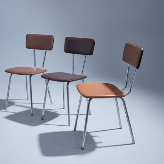 Image 1 of Set of 6 Mid-Century Chrome Dining Chairs, Czechoslovakia, 1960s