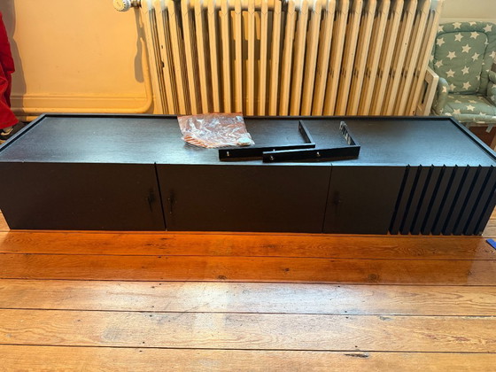 Scandinavian design: floating sideboard in black walnut – Wall cabinet, Wood (photo 2 of 6)