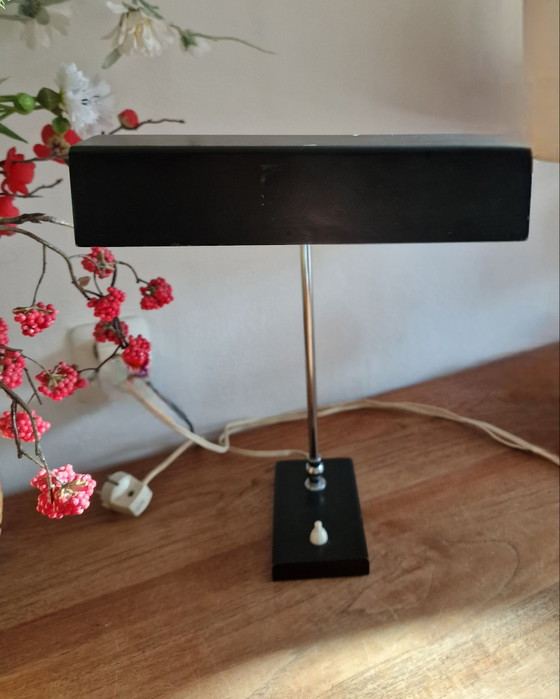 Anvia Almelo - Holland - J.j.m. Hoogervorst - Lampada da tavolo, Lampade da tavolo, Metallo, Cromo, Nero (foto 7 di 7)