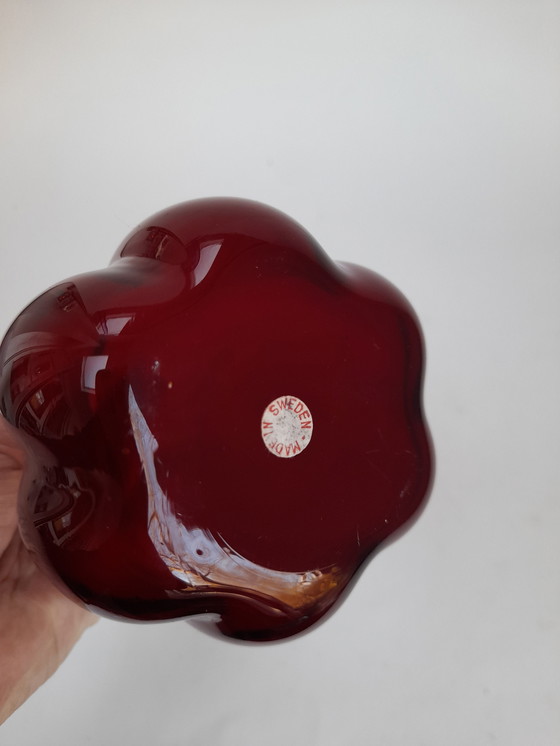 Image 1 of Arthur Percy red pumpkin vase for Elme Glasbrück 