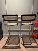 Set of 2 Vintage Cesca Bar Stools - Italy, 70s, 80s