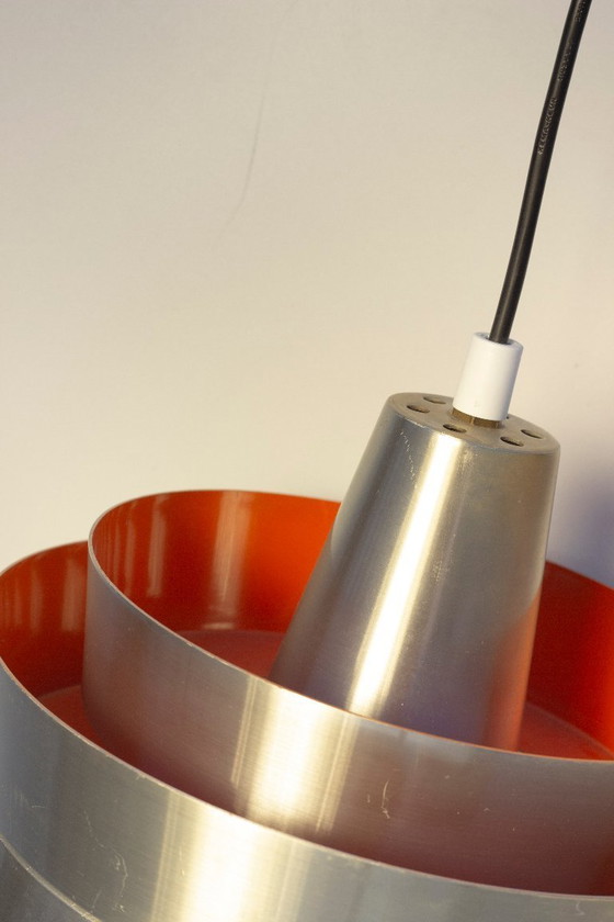 Image 1 of Carl Thore Trava Lampe, Aluminium und innen orange lackiert