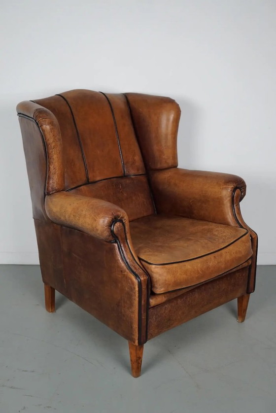 Image 1 of Vintage Nederlandse cognackleurige leren clubfauteuil