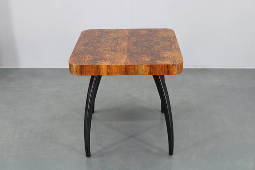 1940 Jindrich Halabala "Spider" Table basse en noyer, Tchécoslovaquie