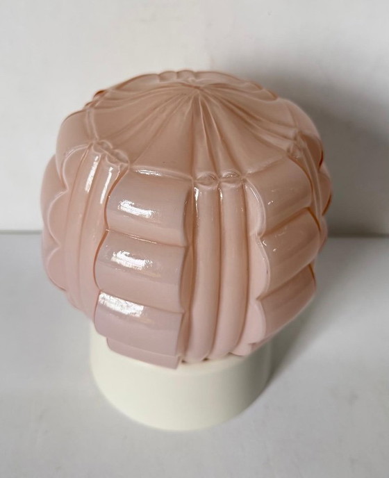 Image 1 of Thabur pink ceiling lamp Art Deco 1930s checkered model