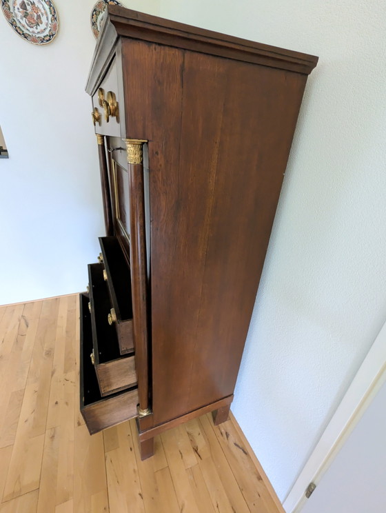 Antieke Hollandse Secretaire – Wandkast, Wood (photo 5 of 5)